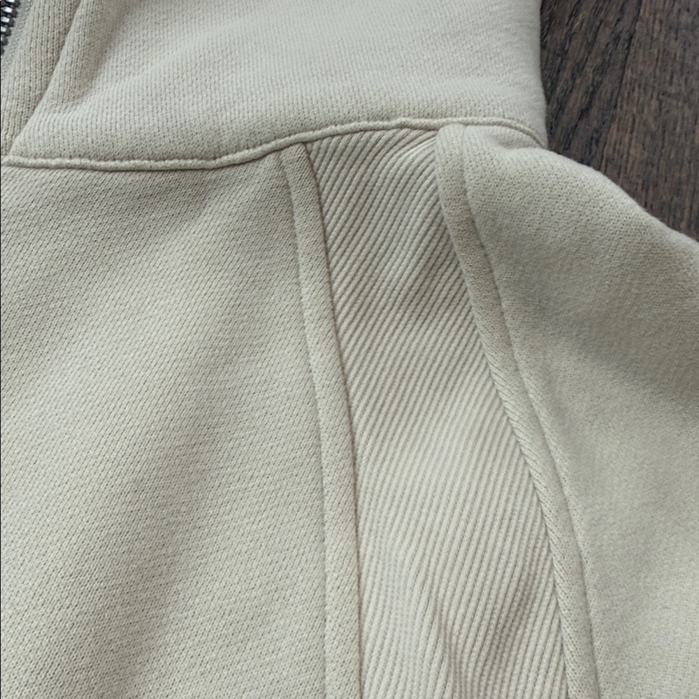 Lululemon x Peloton Scuba Oversized Funnel Neck Half Zip color is Bone size XS/S - Picture 4 of 14